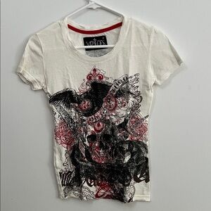 Women's Skull Graphic Tee - White